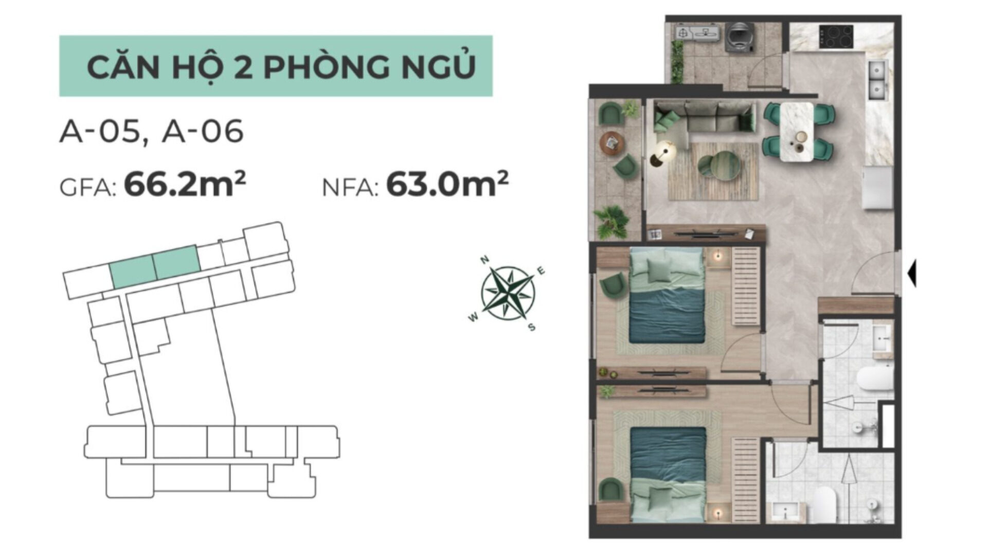 Layout Can Ho 2 Phong Ngu 66m2 Du An Solina Vung Tau C Holdings