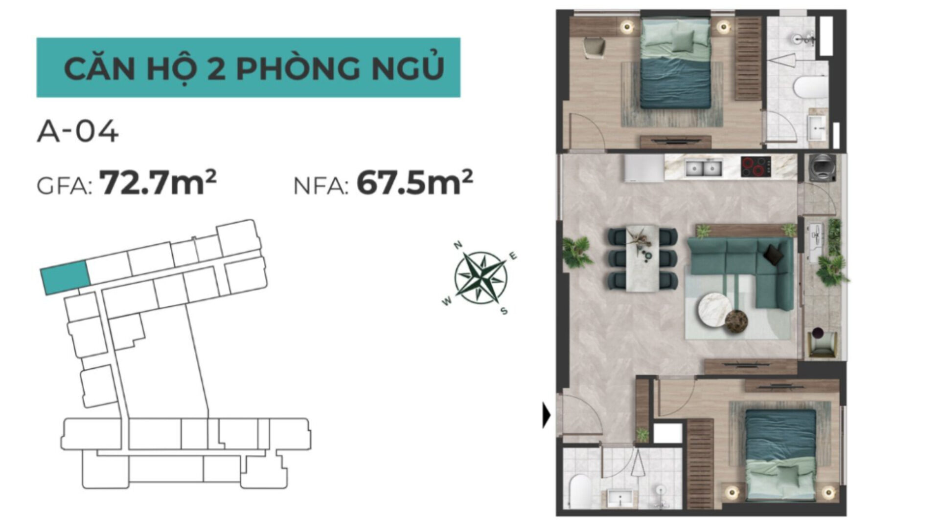 Layout Can Ho 2 Phong Ngu 72m2 Du An Solina Vung Tau C Holdings
